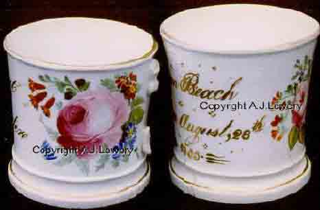 Hand decorated Celebration Mugs dated 1855