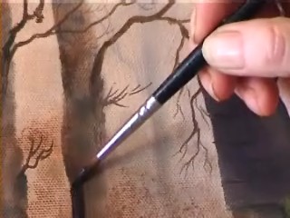 retouching varnish on a painting