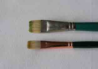 stained bristle tips