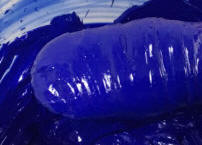 blue oil paint