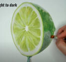 zest-it pencil blend on a lime